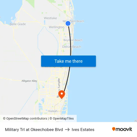 Military Trl at Okeechobee Blvd to Ives Estates map