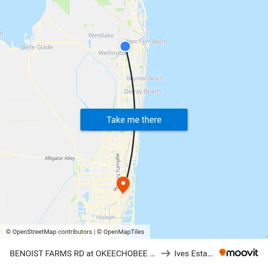BENOIST FARMS RD at OKEECHOBEE BLVD to Ives Estates map