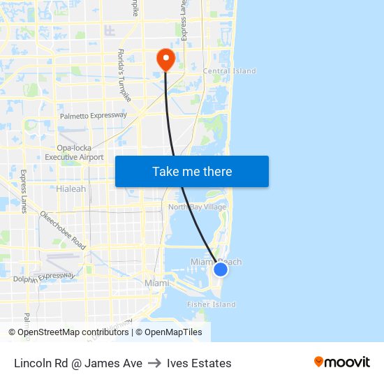 Lincoln Rd @ James Ave to Ives Estates map