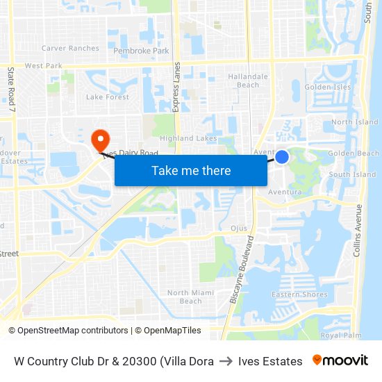 W Country Club Dr & 20300 (Villa Dora to Ives Estates map