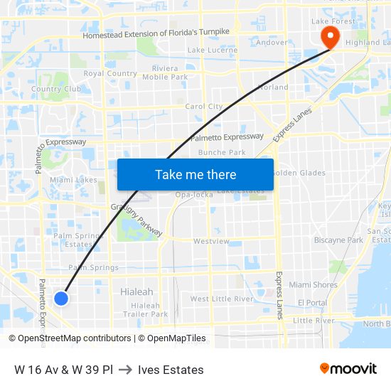 W 16 Av & W 39 Pl to Ives Estates map