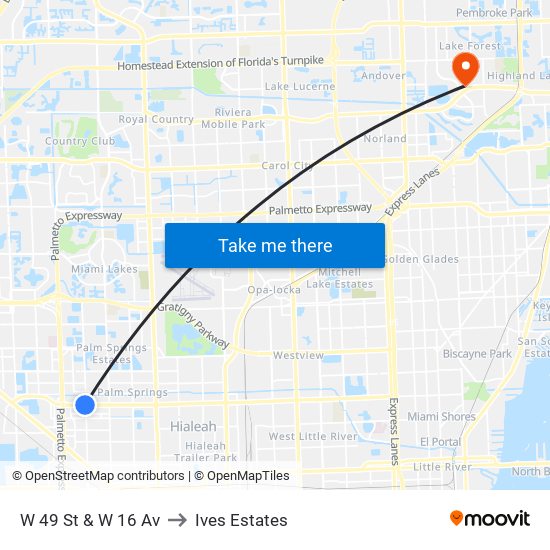 W 49 St & W 16 Av to Ives Estates map