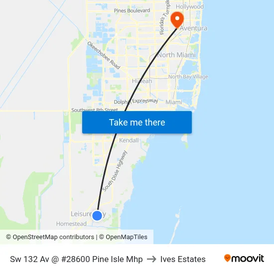 Sw 132 Av @ #28600 Pine Isle Mhp to Ives Estates map
