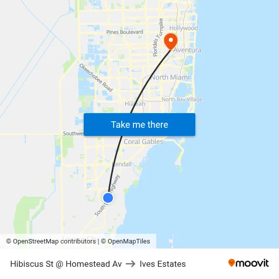 Hibiscus St @ Homestead Av to Ives Estates map