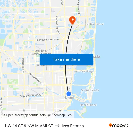 Nw 14 St & Nw Miami Ct to Ives Estates map