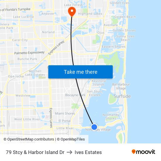 79 Stcy & Harbor Island Dr to Ives Estates map