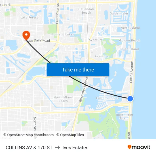 Collins Av & 170 St to Ives Estates map