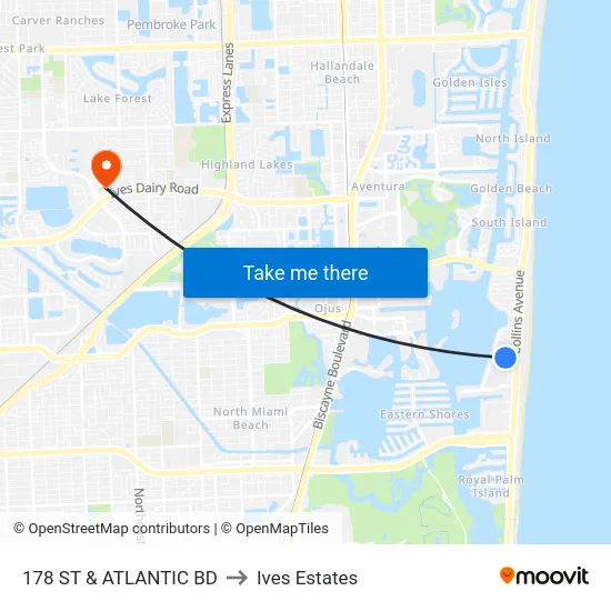 178 St & Atlantic Bd to Ives Estates map