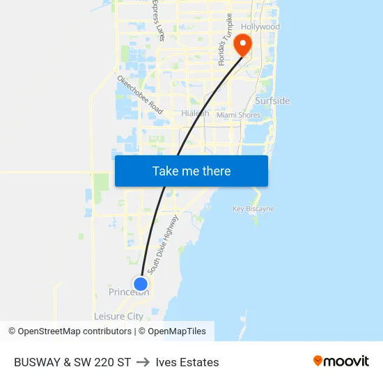 Transitway & Sw 220 St to Ives Estates map