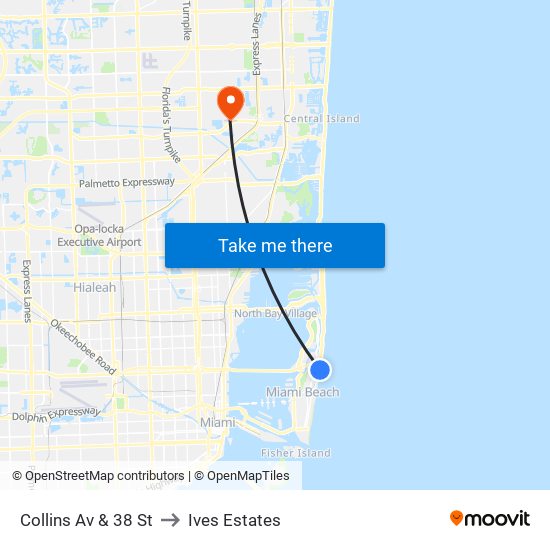 Collins Av & 38 St to Ives Estates map