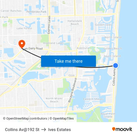 Collins Av@192 St to Ives Estates map