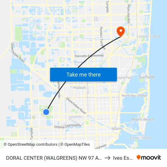 Doral Center (Walgreens) Nw 97 Ave@nw 41 St to Ives Estates map
