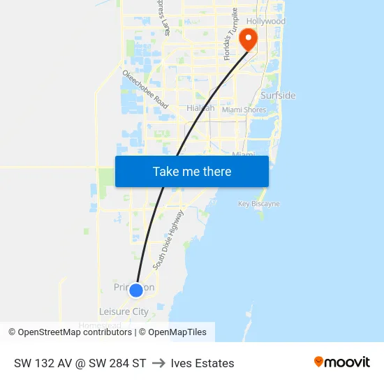 Sw 132 Av @ Sw 284 St to Ives Estates map