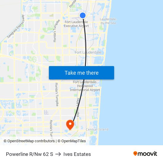 Powerline R/Nw 62 S to Ives Estates map