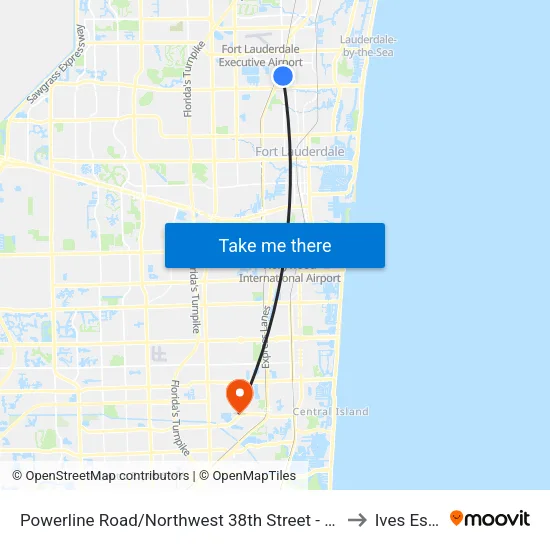 Powerline Road/Northwest 38th Street - (Park Lane West) to Ives Estates map