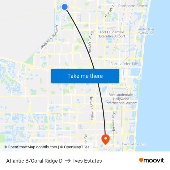 Atlantic B/Coral Ridge D to Ives Estates map