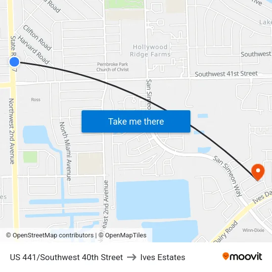 US 441/Southwest 40th Street to Ives Estates map