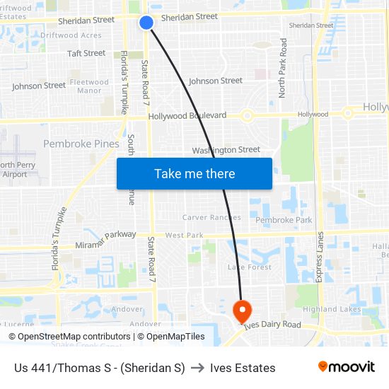 US 441/THOMAS S - (SHERIDAN S) to Ives Estates map