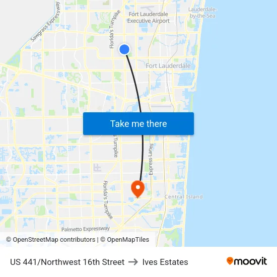 US 441/Northwest 16th Street to Ives Estates map