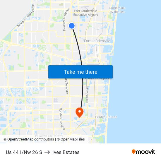 US 441/NW 26 S to Ives Estates map