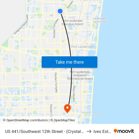 US 441/Southwest 12th Street - (Crystal Creek Plaza) to Ives Estates map