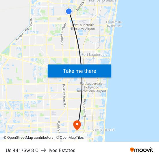 US 441/SW 8 C to Ives Estates map