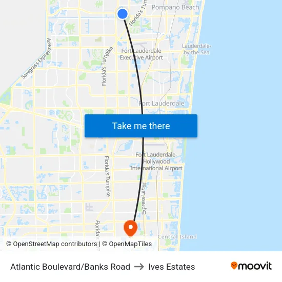 Atlantic Boulevard/Banks Road to Ives Estates map