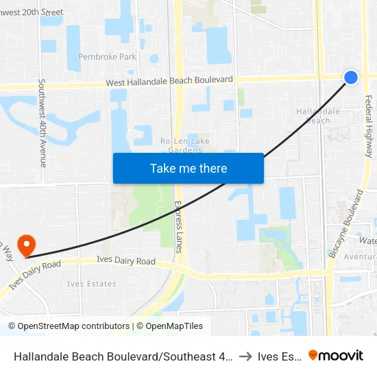 Hallandale Beach Boulevard/Southeast 4th Avenue - (US 1) to Ives Estates map