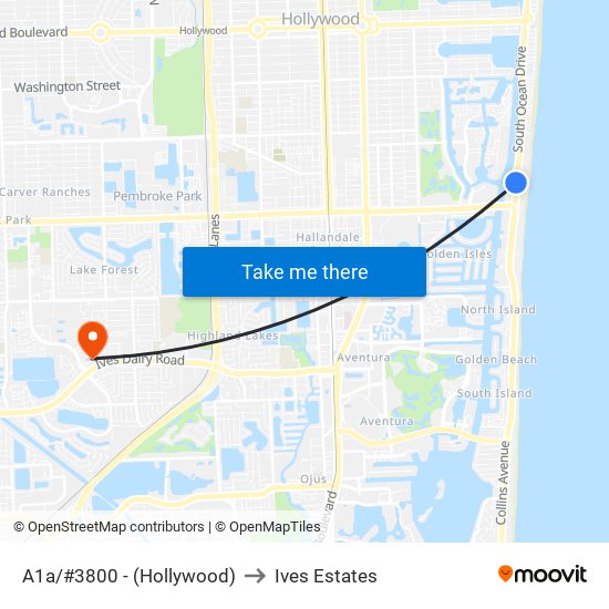 A1a/#3800 - (Hollywood) to Ives Estates map