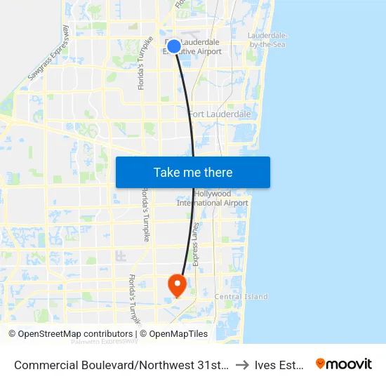 Commercial Boulevard/Northwest 31st Avenue to Ives Estates map