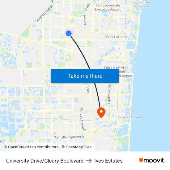 University Drive/Cleary Boulevard to Ives Estates map