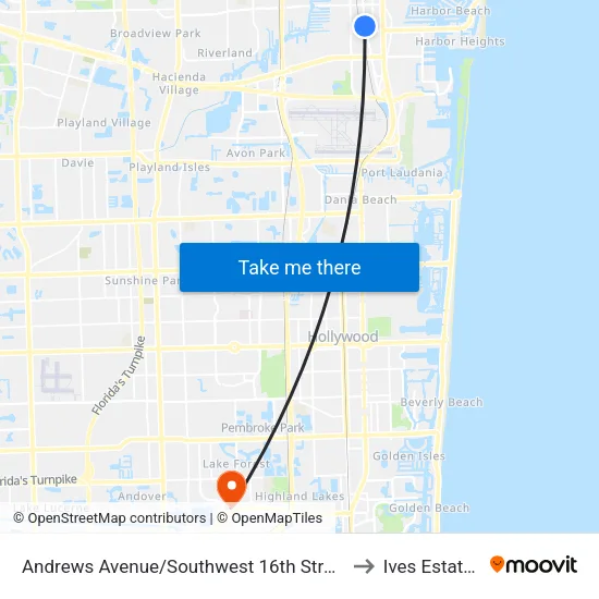 Andrews Avenue/Southwest 16th Street to Ives Estates map