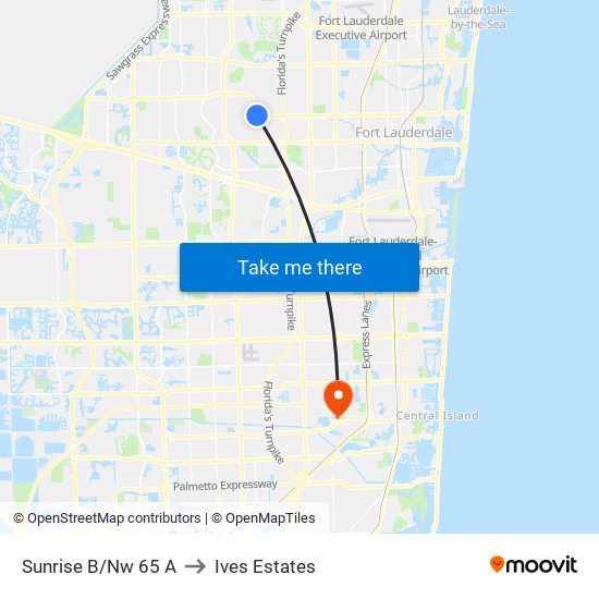 Sunrise B/Nw 65 A to Ives Estates map