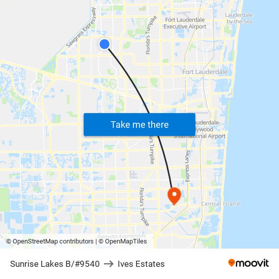 Sunrise Lakes B/#9540 to Ives Estates map