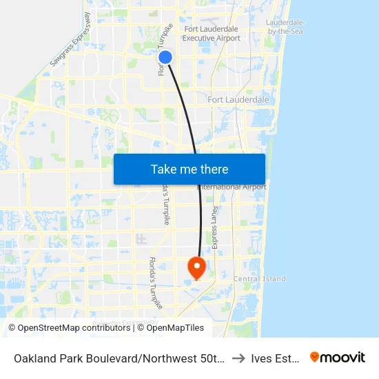 Oakland Park Boulevard/Northwest 50th Avenue to Ives Estates map