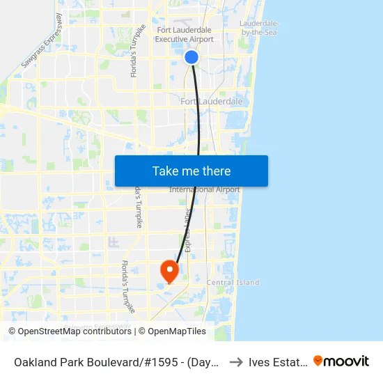 Oakland Park Boulevard/#1595 - (Days Inn) to Ives Estates map