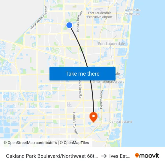 Oakland Park Boulevard/Northwest 68th Avenue to Ives Estates map