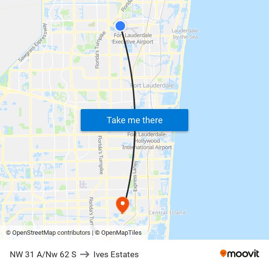 NW 31 A/NW 62 S to Ives Estates map