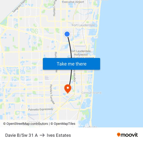 DAVIE B/SW 31 A to Ives Estates map