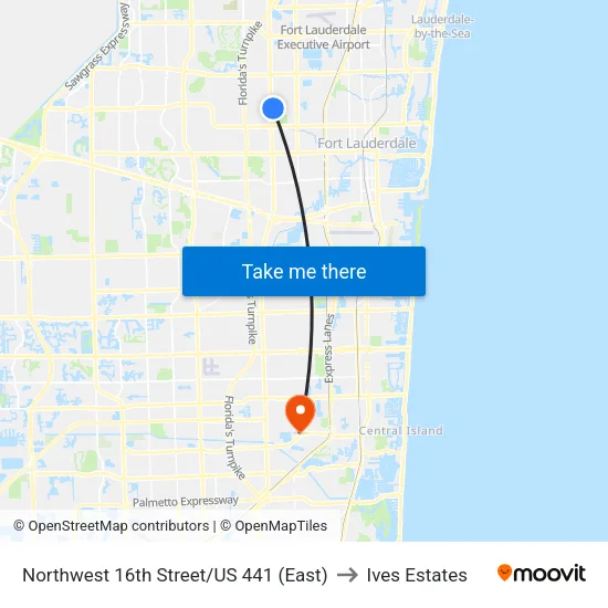 Northwest 16th Street/US 441 (East) to Ives Estates map