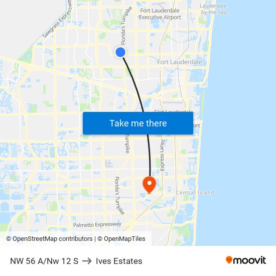 NW 56 A/Nw 12 S to Ives Estates map