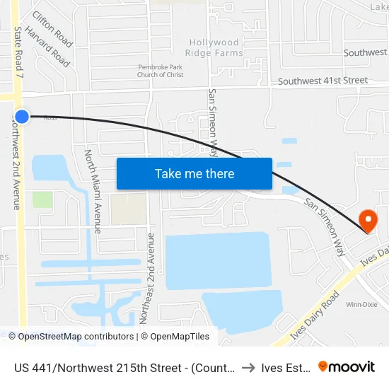 US 441/Northwest 215th Street - (County Line Road) to Ives Estates map