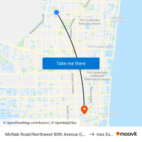 McNab Road/Northwest 80th Avenue (Lagos De Campo) to Ives Estates map