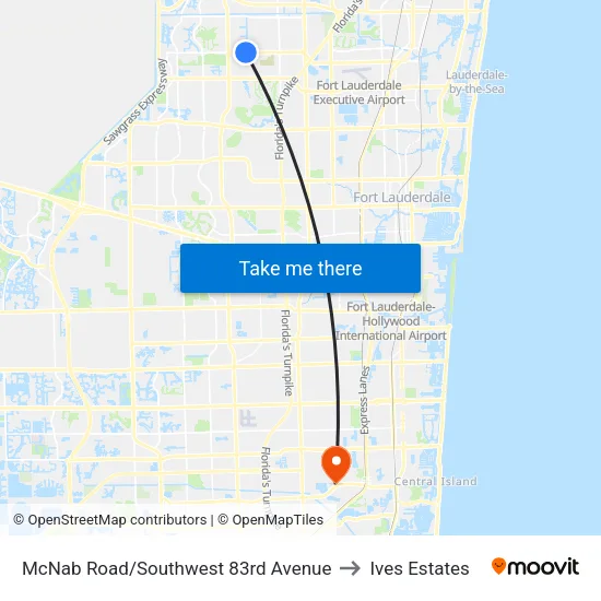 McNab Road/Southwest 83rd Avenue to Ives Estates map