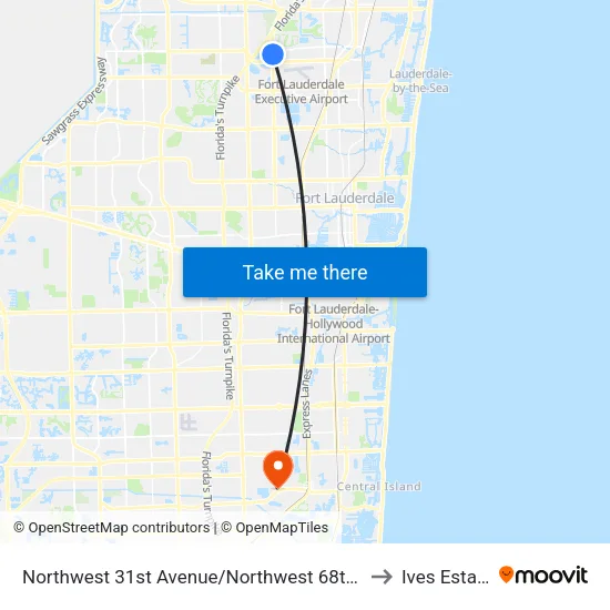 Northwest 31st Avenue/Northwest 68th Street to Ives Estates map