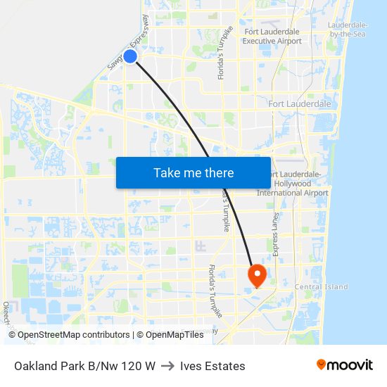 OAKLAND PARK B/NW 120 W to Ives Estates map