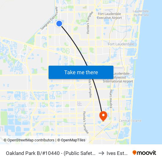 Oakland Park B/#10440 - (Public Safety Cmplx) to Ives Estates map