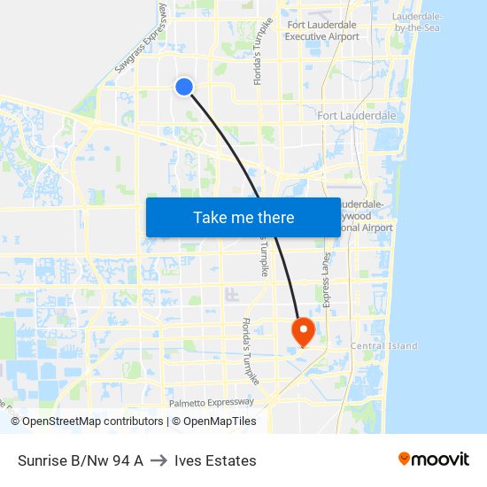 SUNRISE B/NW 94 A to Ives Estates map