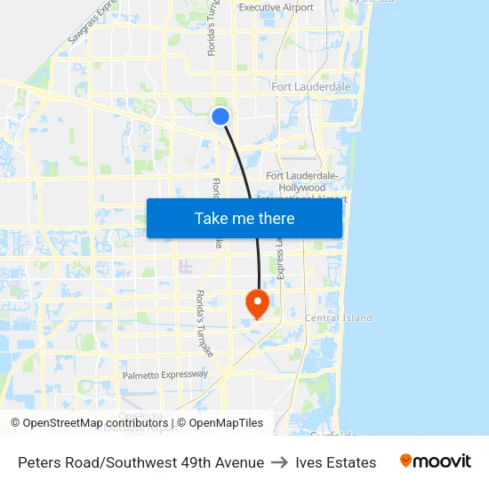 Peters Road/Southwest 49th Avenue to Ives Estates map