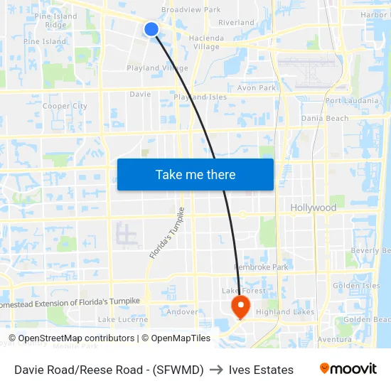 Davie Road/Reese Road - (SFWMD) to Ives Estates map